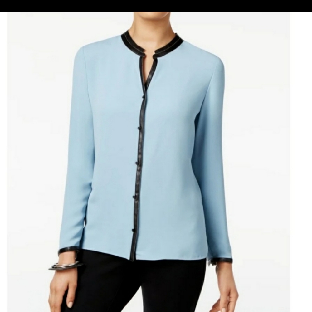 Alfani Faux Leather Trim Tunic 6